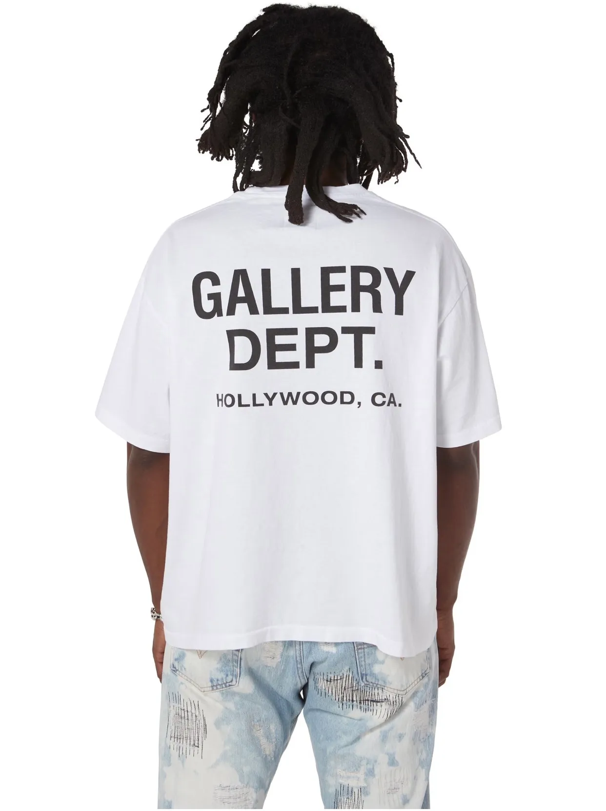 GALLERY DEPT. SOUVENIR TEE English LOGO commemorative basic short-sleeved white S-XL original consistent cotton and linen cylindrical fabric high poundage 230g fabric accessories matching correct version